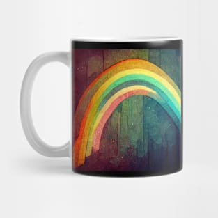 Vibrant colored rainbow on a washed out background. Mug